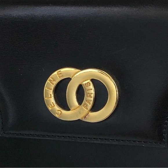 CELINE double circle leather two-way handbag and shoulder bag. - Picture 4 of 4